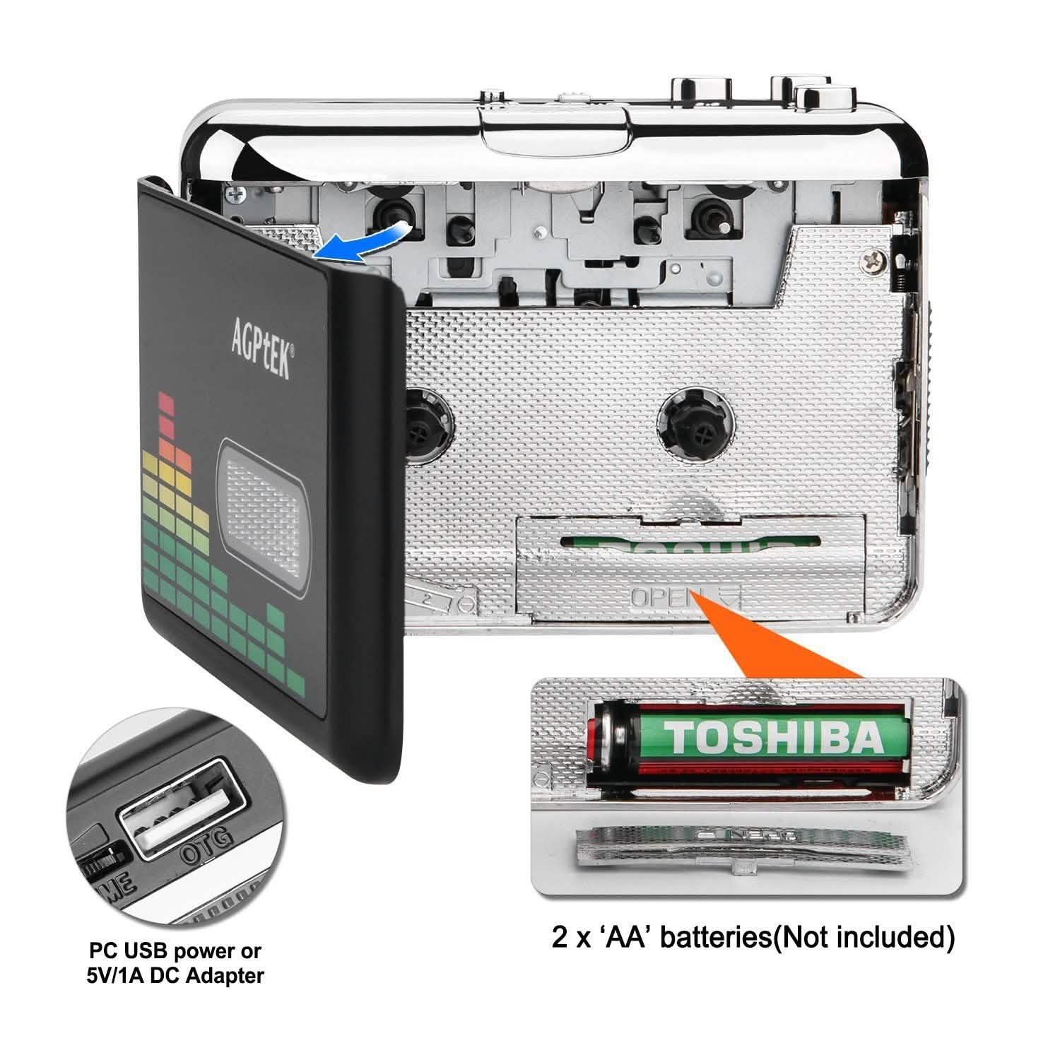 Portable Cassette Audio Music Player Tape-To-MP3 Converter Cassette Recorder