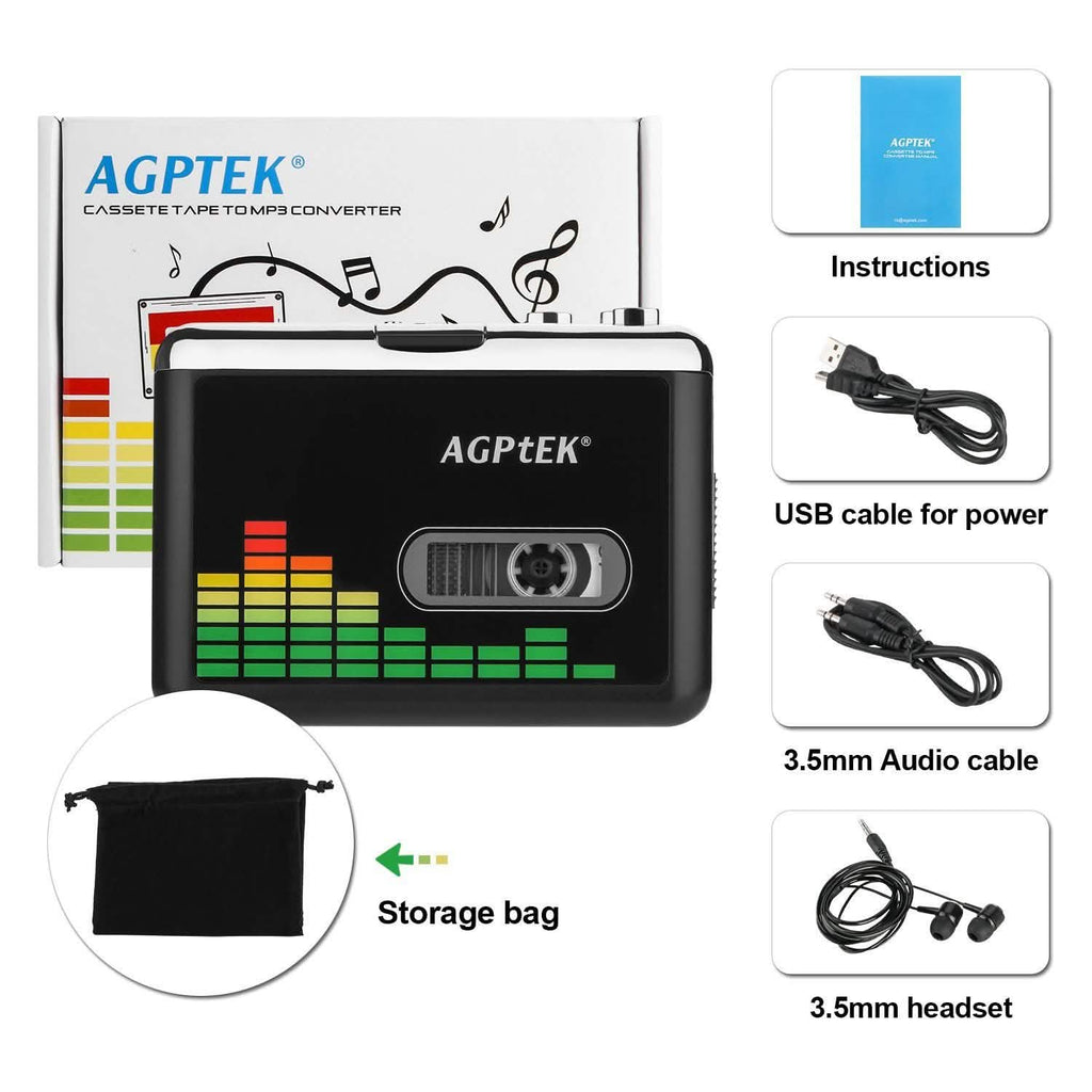 Portable Cassette Audio Music Player Tape-To-MP3 Converter Cassette Recorder