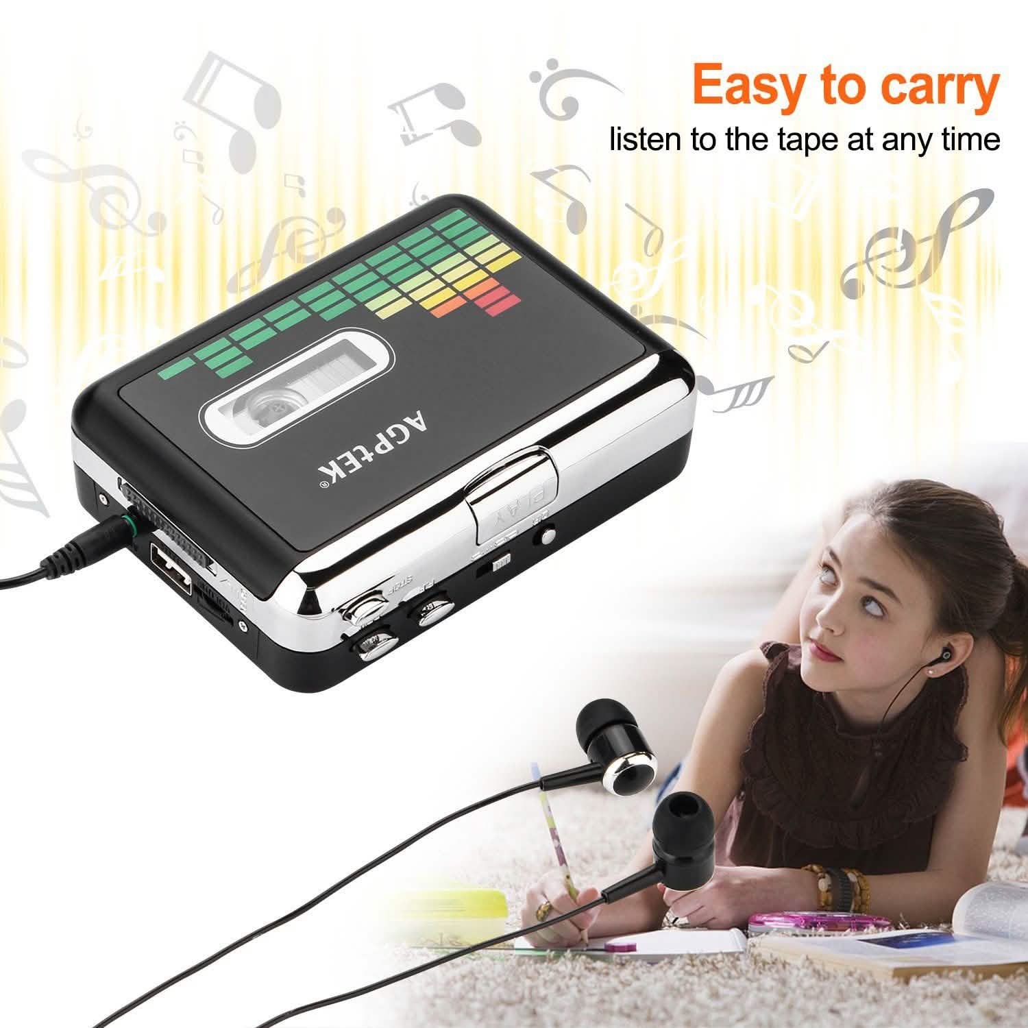 Portable Cassette Audio Music Player Tape-To-MP3 Converter Cassette Recorder