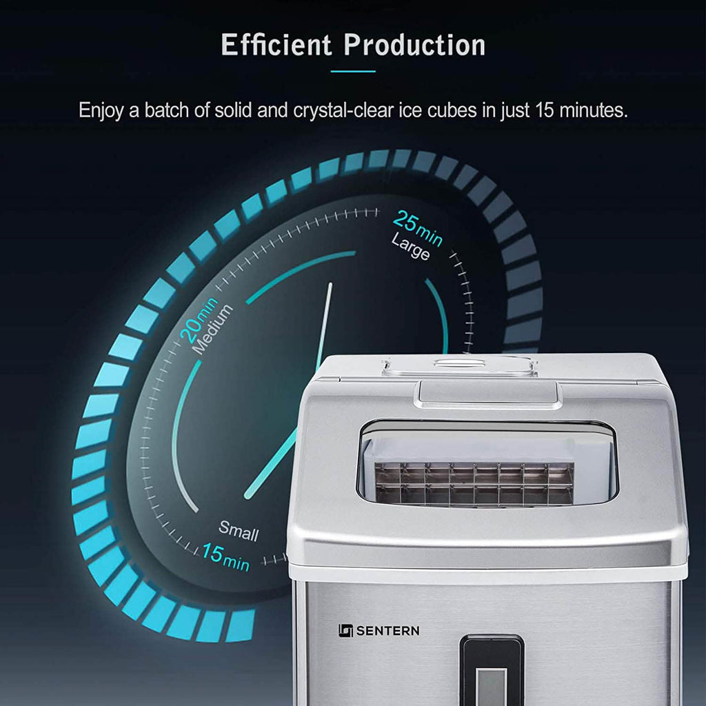 Portable Countertop Clear Ice Maker Stainless Steel Ice Maker