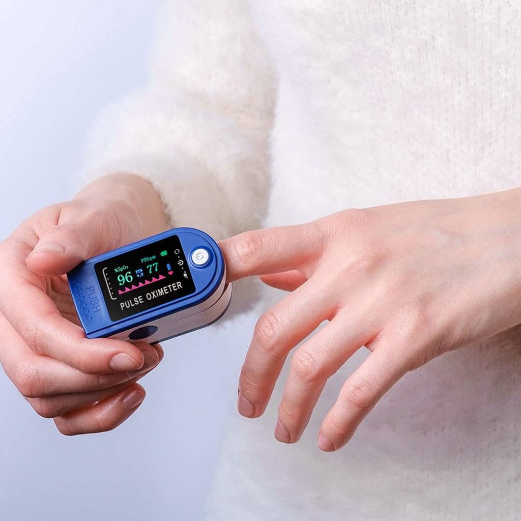 Portable Fingertip Pulse Oxygen Sugar Blood Oximeter Monitor