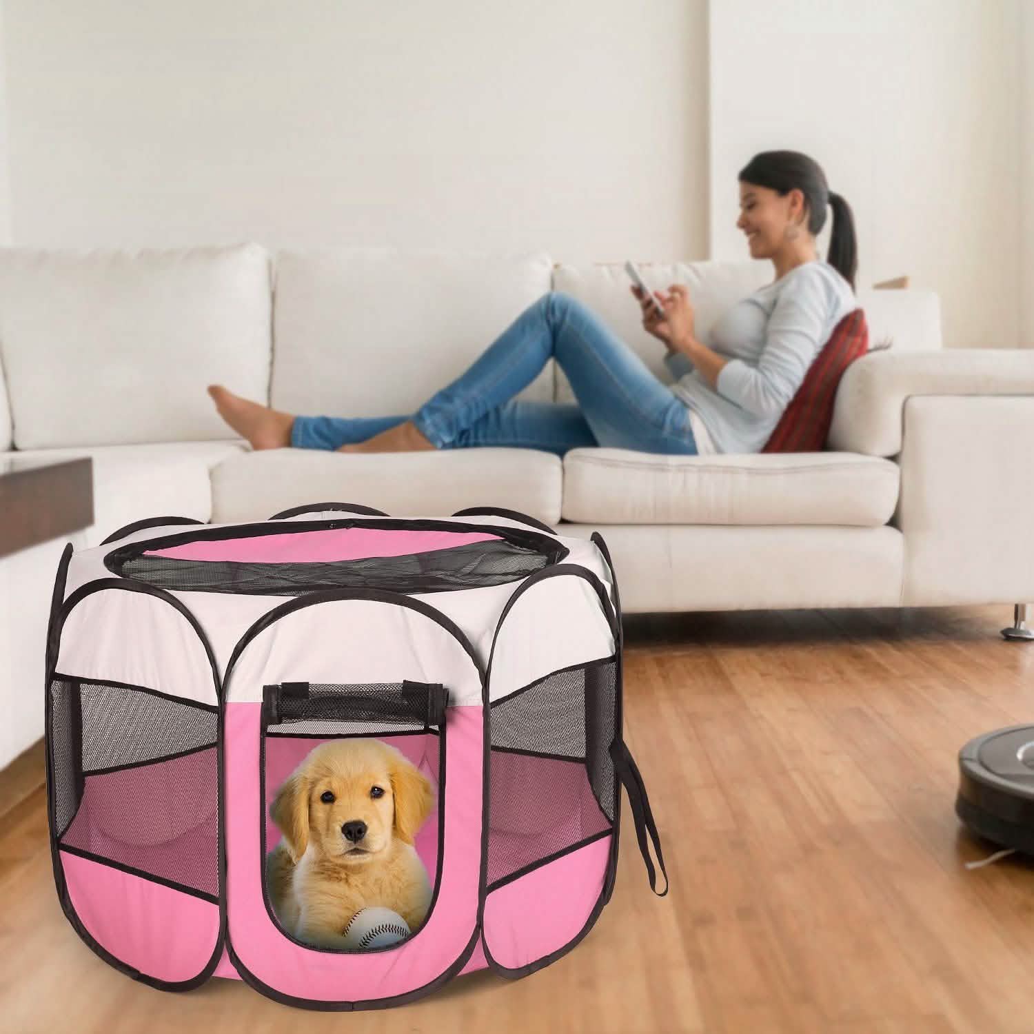 Portable Foldable Pet Playpen For Dogs Cats Other Pets