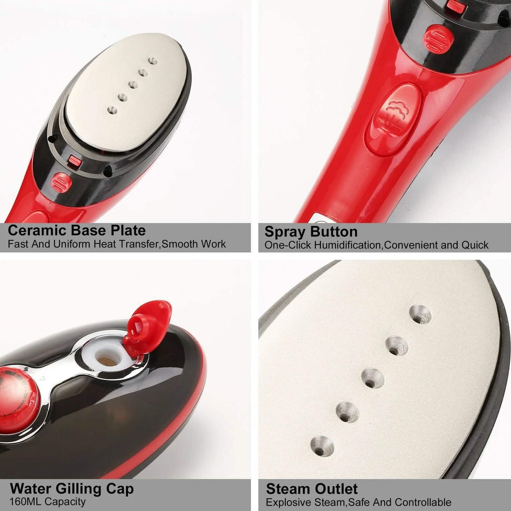 Portable Hand-Held Steam Iron 30s Fast Heating for Home Travel Garment