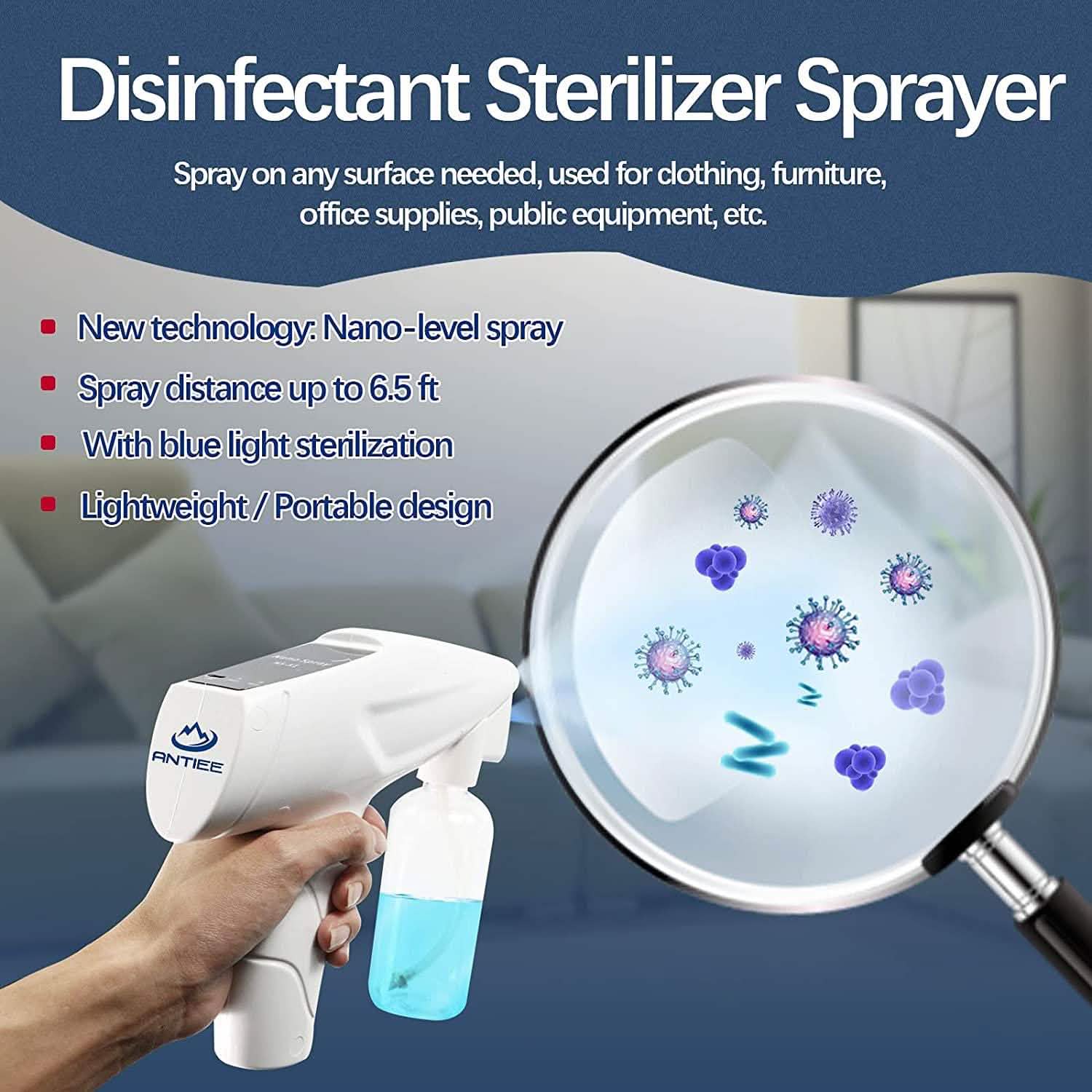Portable Handheld Sprayer with Blue Light