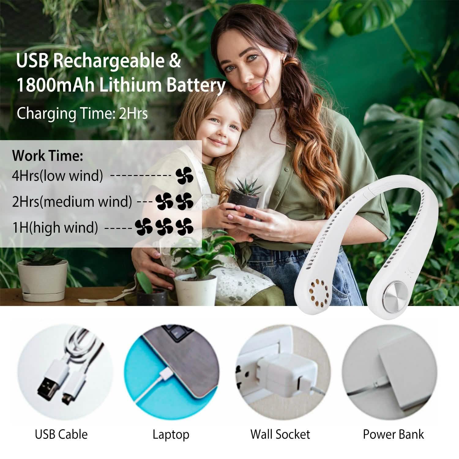 Portable Hanging Neck Personal Mini Fan