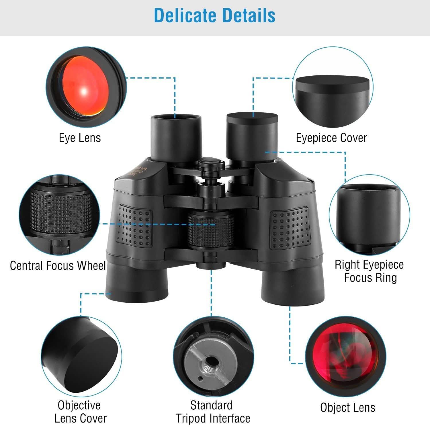 Portable HD Binoculars with Shoulder Strap Bag
