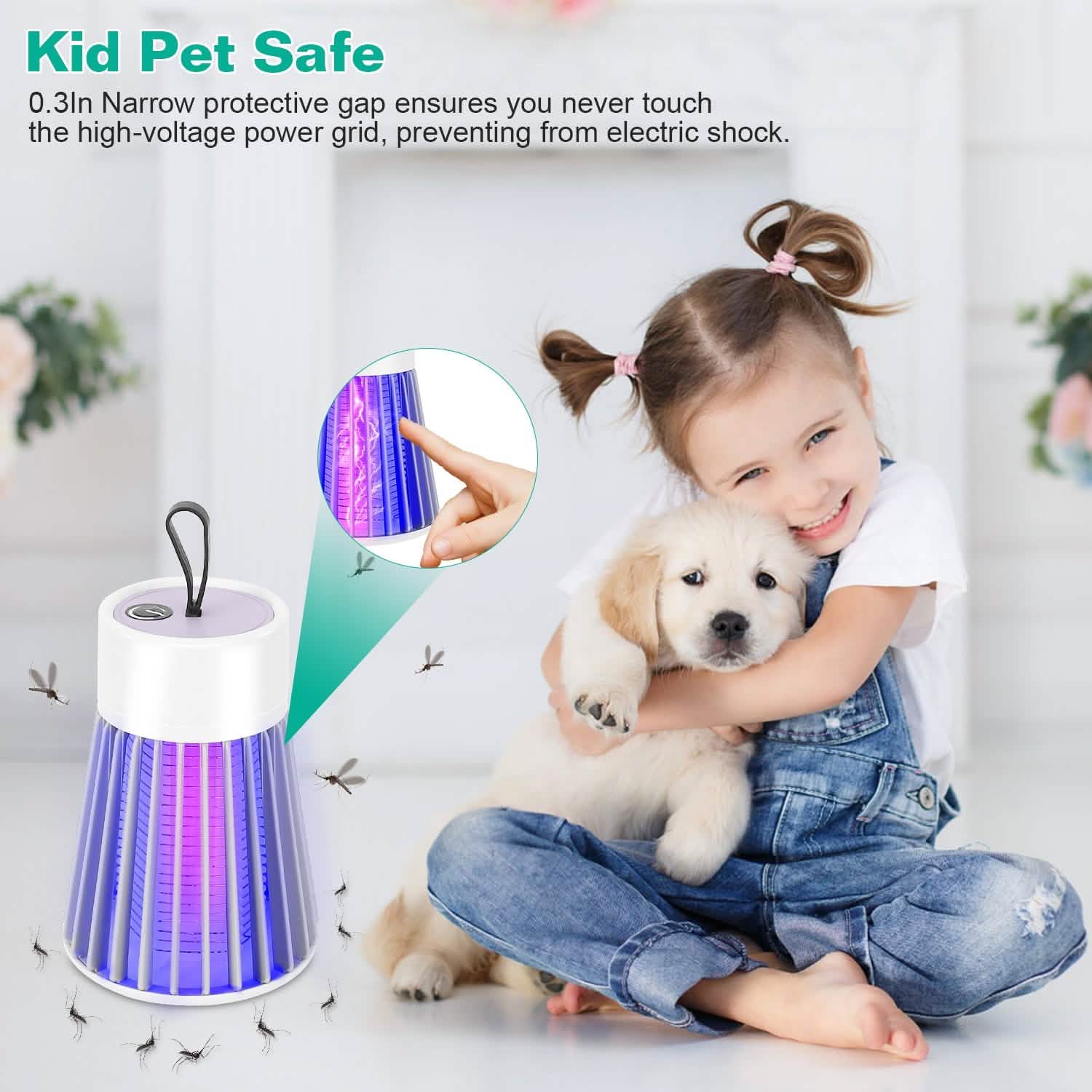 Portable LED Electric Bug Zapper Mosquito Insect Killer Lamp