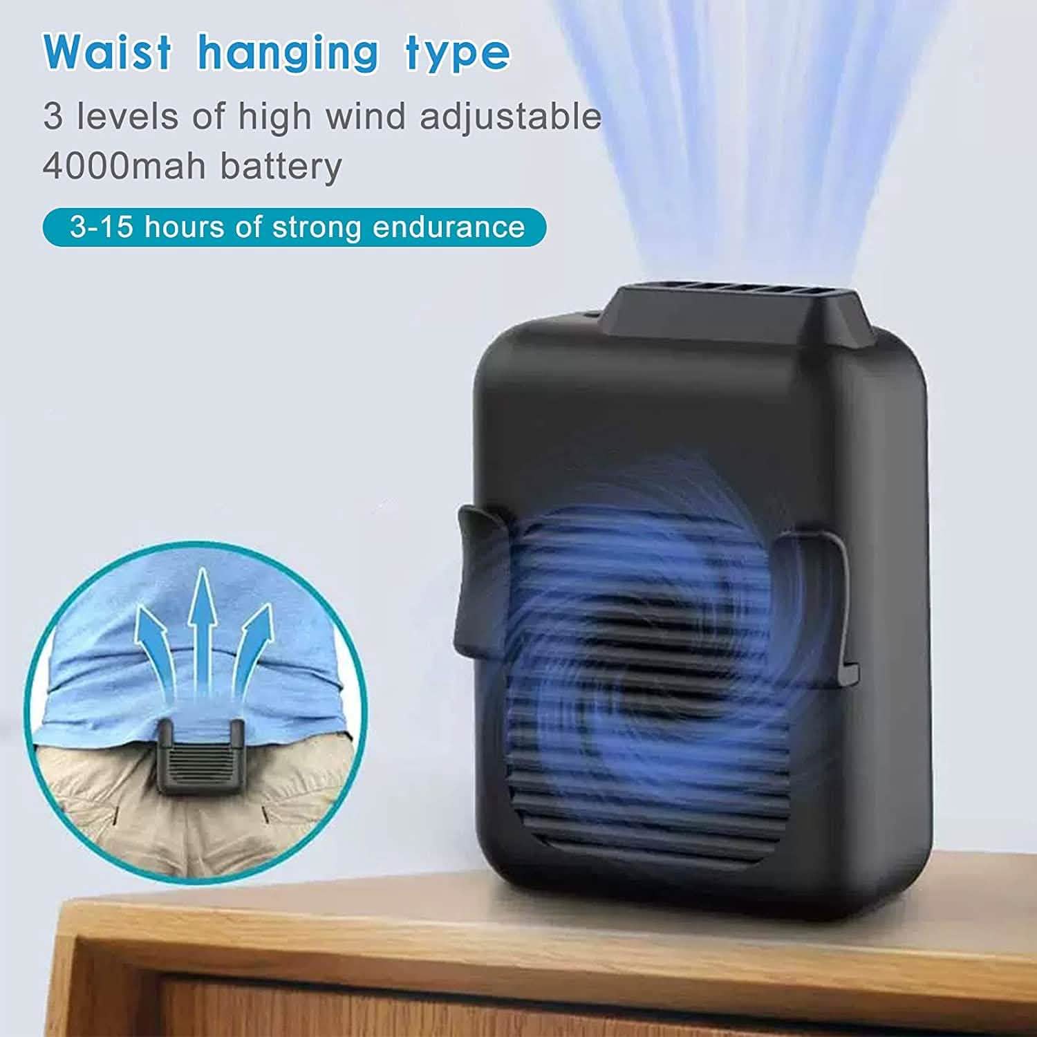 Portable Mini Neck Waist Fan