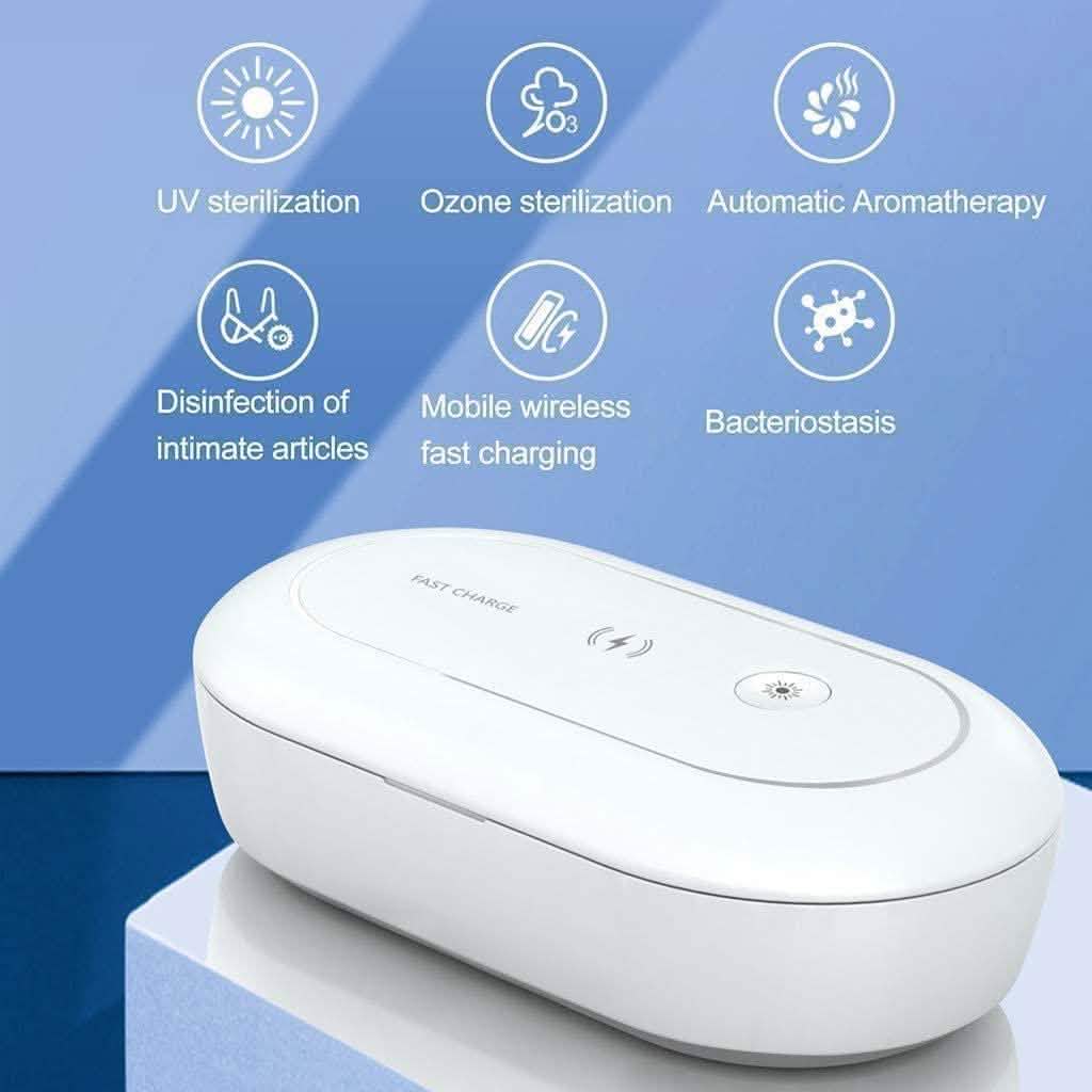 Portable Multi-Function Cell Phone Cleaning Box with Aroma Diffuser and Wireless Charger, Cleaning Box - OJD-L03