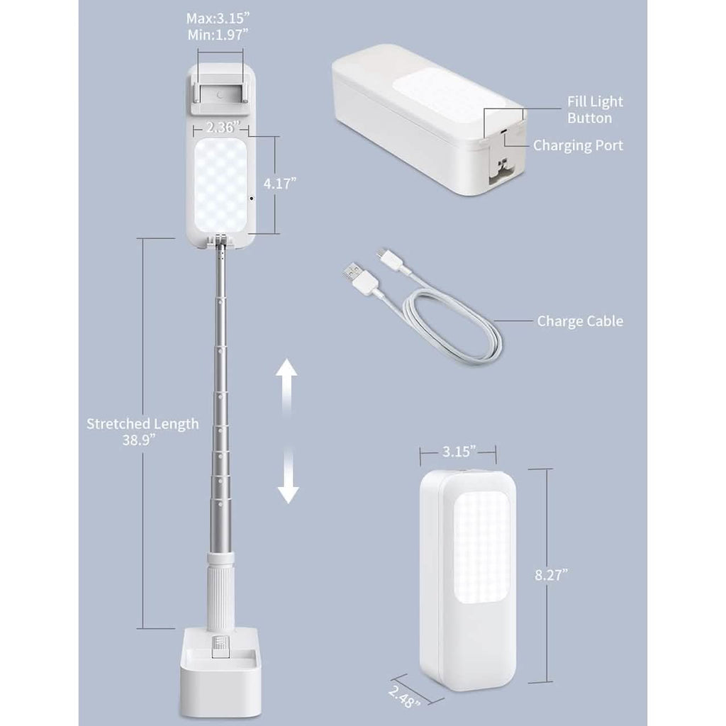 Portable Phone Holder with LED Dimmable Light