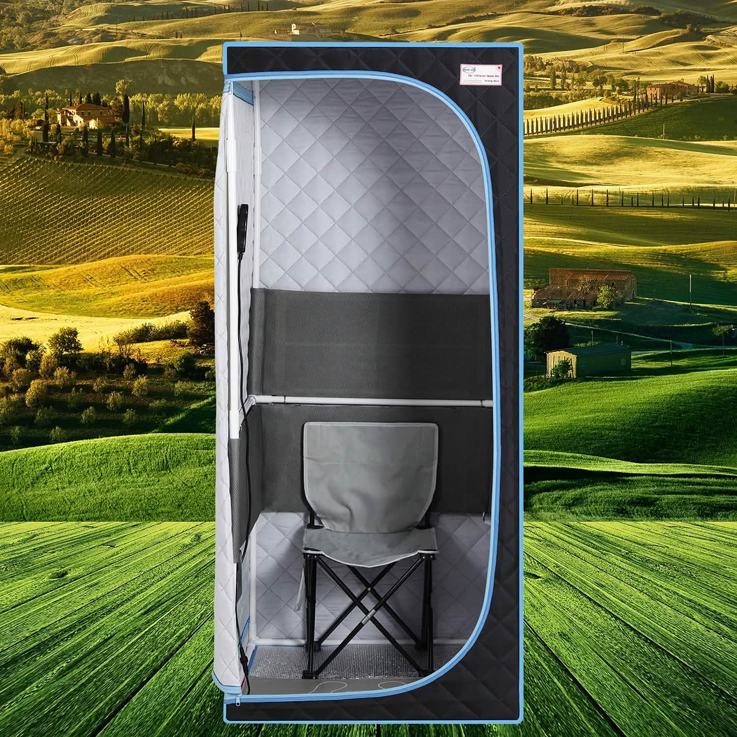 Portable Sauna Tent with Heating Foot Pad and Portable Chair