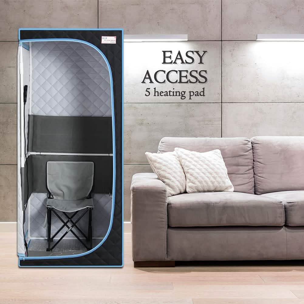Portable Sauna Tent with Heating Foot Pad and Portable Chair