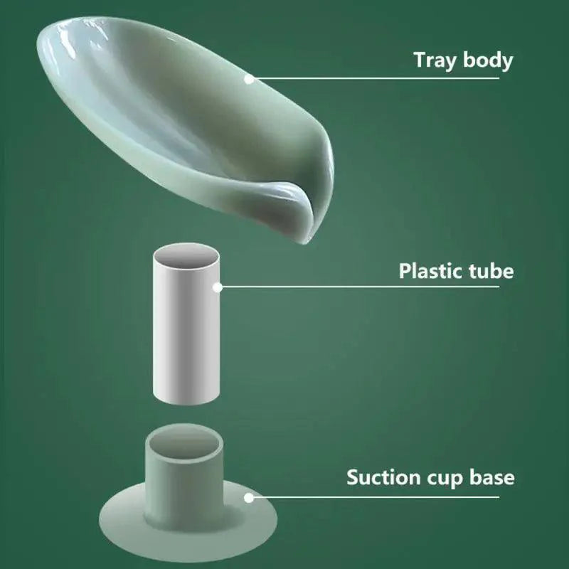 Portable Soap Dish Leaf Shape Soap Holder Leaf Shaped Soap Box Soap Dish For Bathroom Suction Cup Bathroom Storage For Soap Soap Dishes Sponge Container with Suction Cup Leaf Shape Self Draining for Bathroom Kitchen Sink