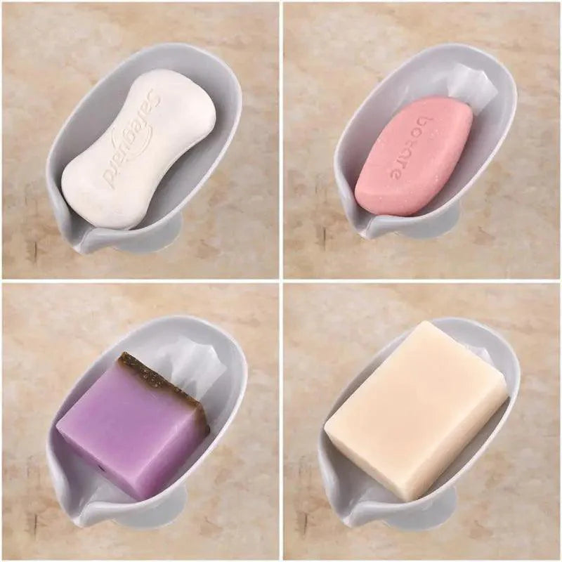 Portable Soap Dish Leaf Shape Soap Holder Leaf Shaped Soap Box Soap Dish For Bathroom Suction Cup Bathroom Storage For Soap Soap Dishes Sponge Container with Suction Cup Leaf Shape Self Draining for Bathroom Kitchen Sink