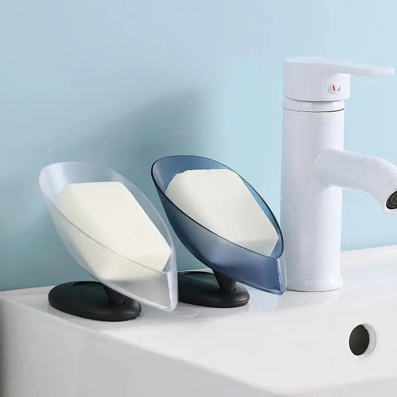 Portable Soap Dish Leaf Shape Soap Holder Leaf Shaped Soap Box Soap Dish For Bathroom Suction Cup Bathroom Storage For Soap Soap Dishes Sponge Container with Suction Cup Leaf Shape Self Draining for Bathroom Kitchen Sink