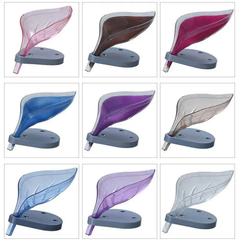 Portable Soap Dish Leaf Shape Soap Holder Leaf Shaped Soap Box Soap Dish For Bathroom Suction Cup Bathroom Storage For Soap Soap Dishes Sponge Container with Suction Cup Leaf Shape Self Draining for Bathroom Kitchen Sink