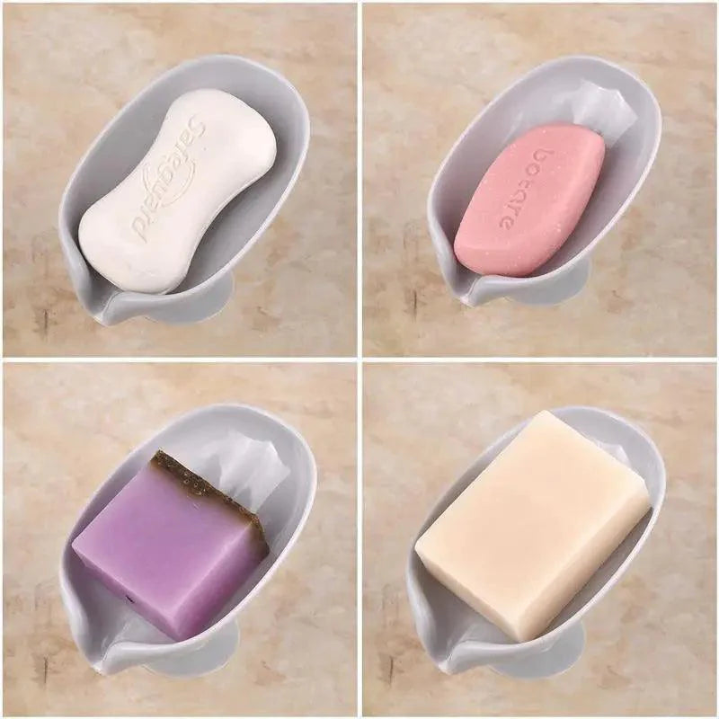 Portable Soap Dish Leaf Shape Soap Holder Leaf Shaped Soap Box Soap Dish For Bathroom Suction Cup Bathroom Storage For Soap Soap Dishes Sponge Container with Suction Cup Leaf Shape Self Draining for Bathroom Kitchen Sink
