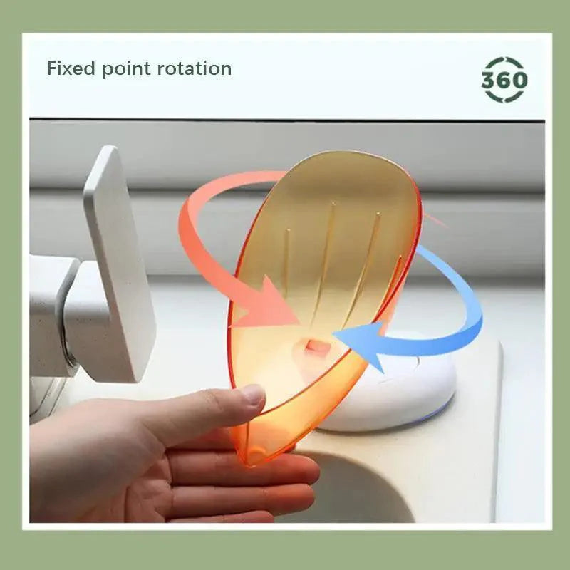 Portable Soap Dish Leaf Shape Soap Holder Leaf Shaped Soap Box Soap Dish For Bathroom Suction Cup Bathroom Storage For Soap Soap Dishes Sponge Container with Suction Cup Leaf Shape Self Draining for Bathroom Kitchen Sink