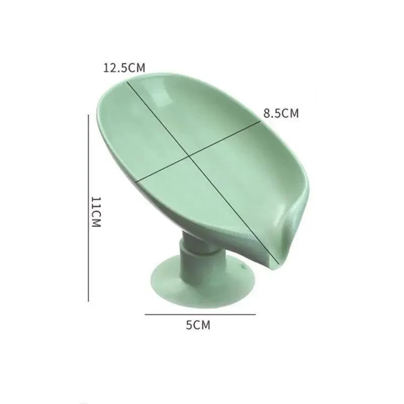 Portable Soap Dish Leaf Shape Soap Holder Leaf Shaped Soap Box Soap Dish For Bathroom Suction Cup Bathroom Storage For Soap Soap Dishes Sponge Container with Suction Cup Leaf Shape Self Draining for Bathroom Kitchen Sink
