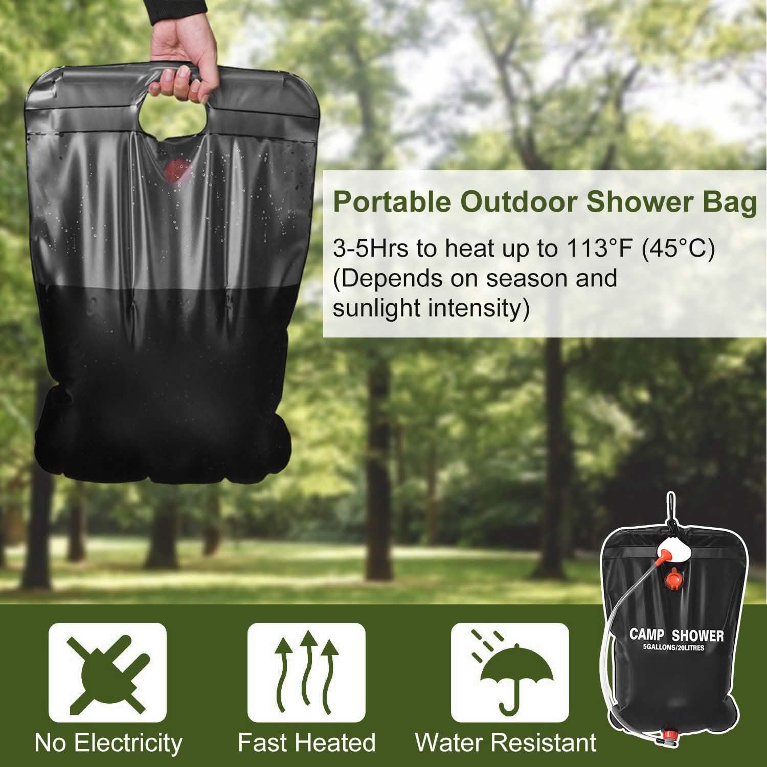 Portable Solar Heated Shower Bag