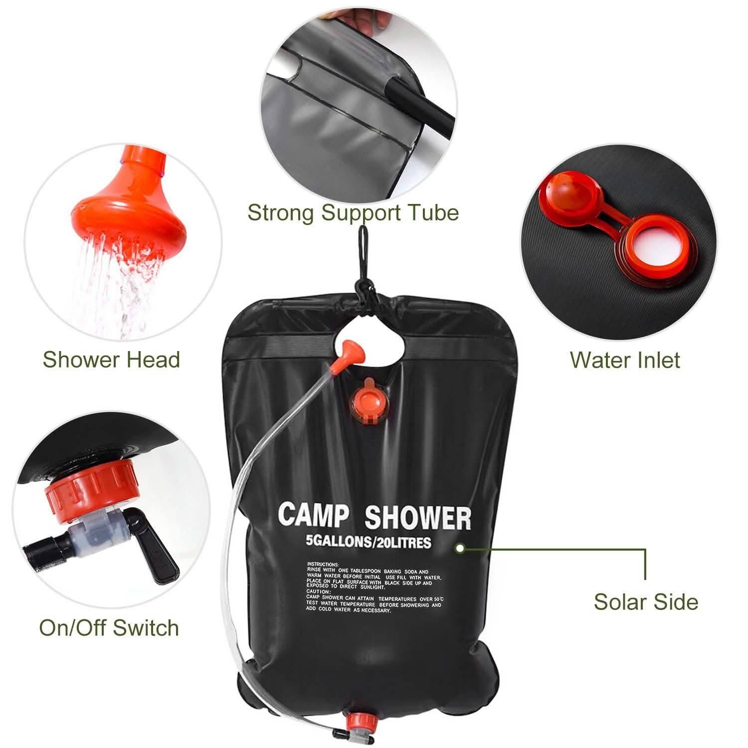 Portable Solar Heated Shower Bag