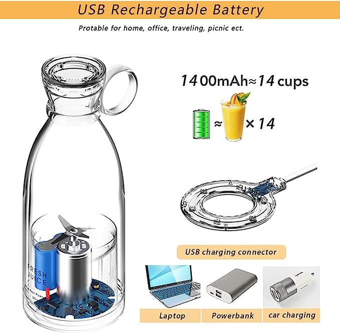 Portable White Blender Powered Blender Electric Juicer Mini Blender Multifunction Juice Maker Machine Blender Smoothies Juice Mixer