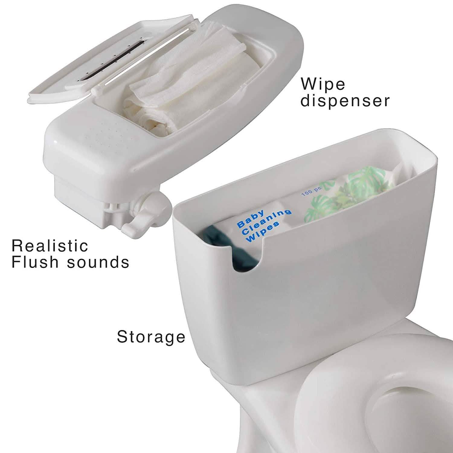 Potty Training Seat Toilet Chair for Toddler with Removable Bowl and Wipe Dispenser