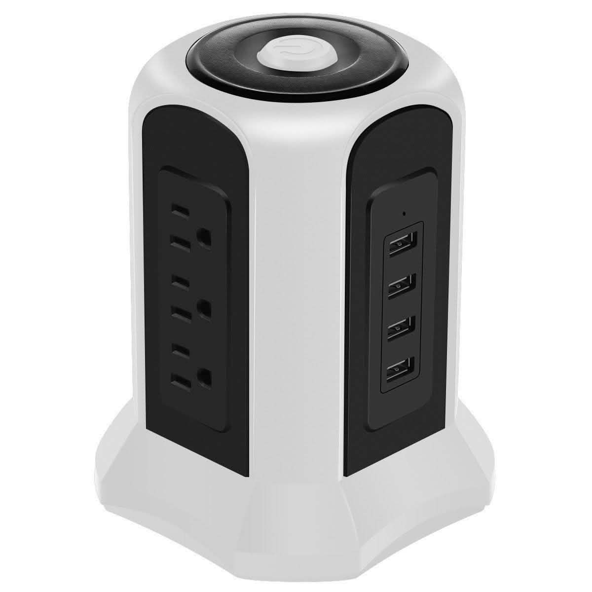 Power Strip Tower with 9 AC-Outlets and 4 USB Charging Ports Switch Control