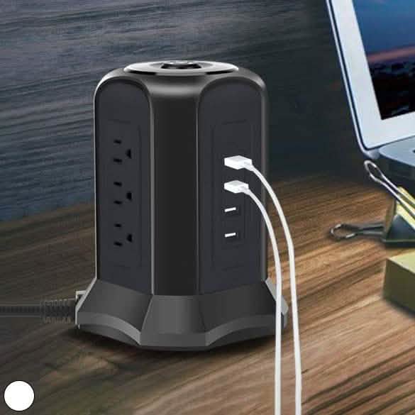Power Strip Tower with 9 AC-Outlets and 4 USB Charging Ports Switch Control