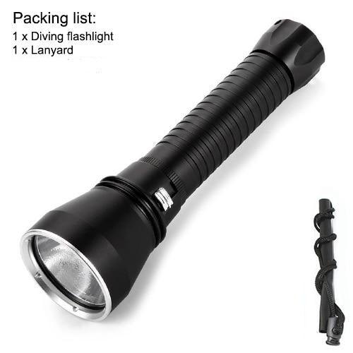 Powerful LED Rechargeable Dive Flashlight Cree Diving Flashlight Underwater Waterproof  High Lumen LED Scuba Diving  Torch Flashlight For Scuba Diving Underwater Torch