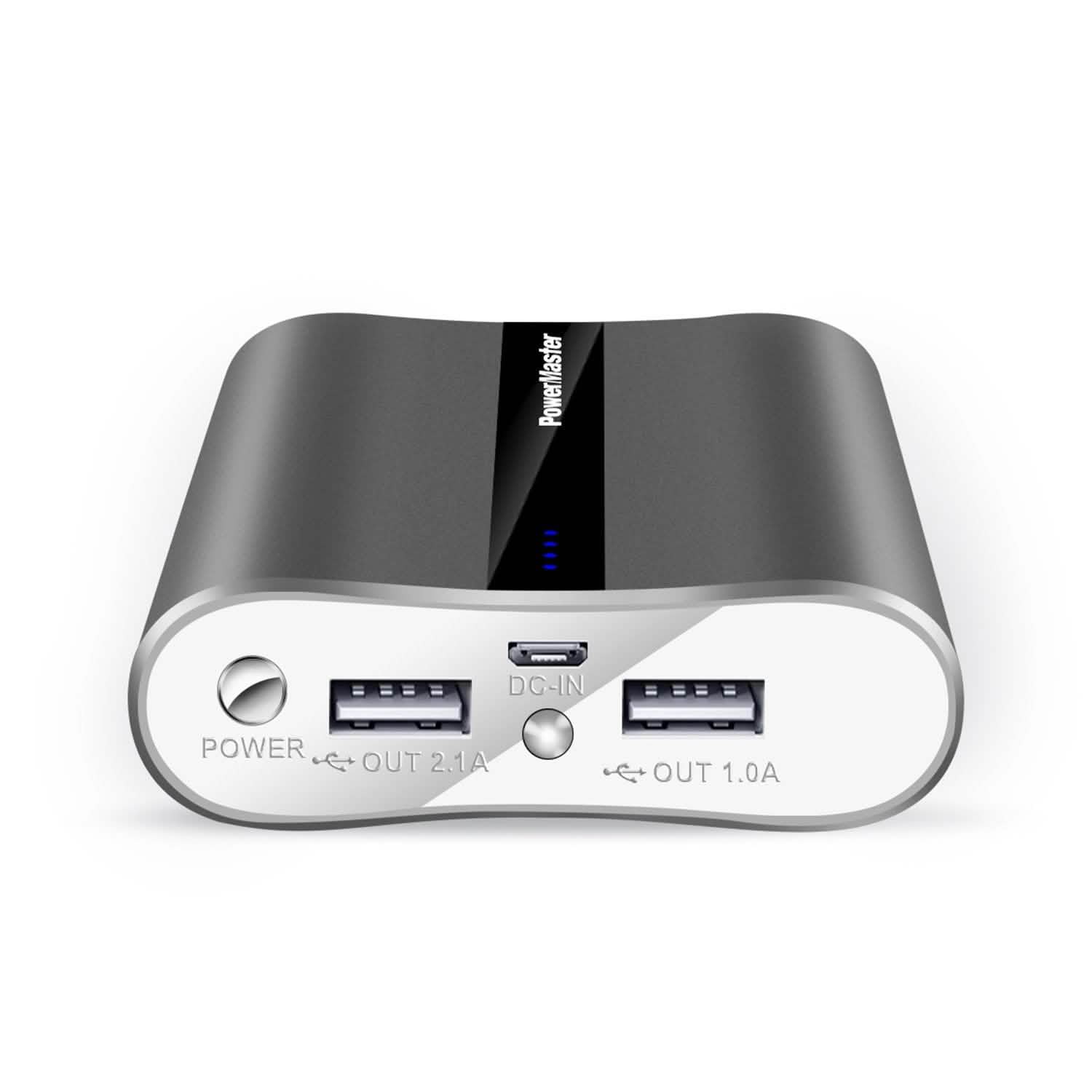 Powermaster 12000mAh Portable Charger with Dual USB Ports 3.1A Output