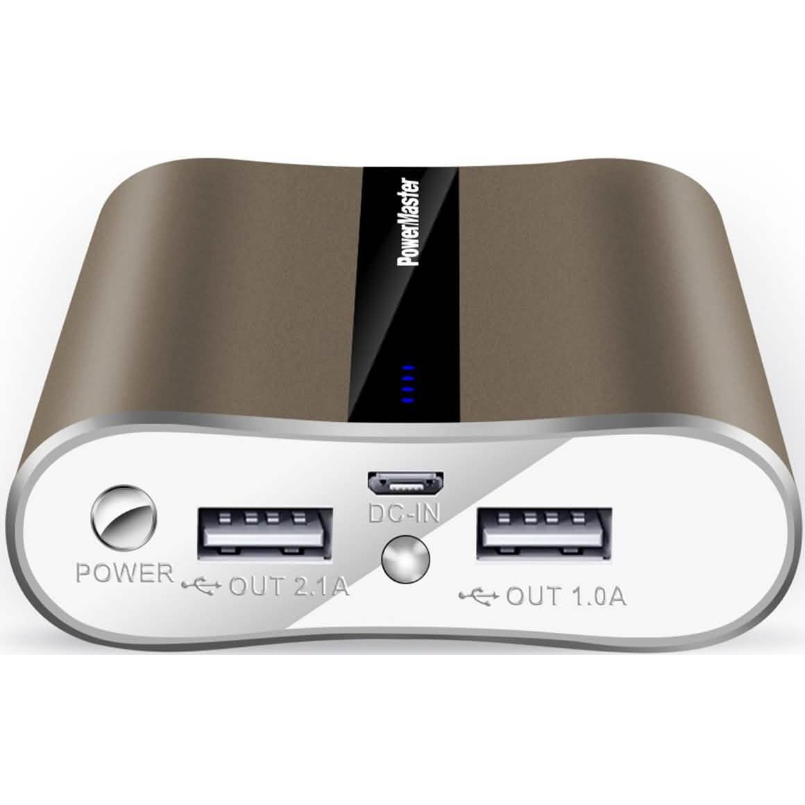 Powermaster 12000mAh Portable Charger with Dual USB Ports 3.1A Output