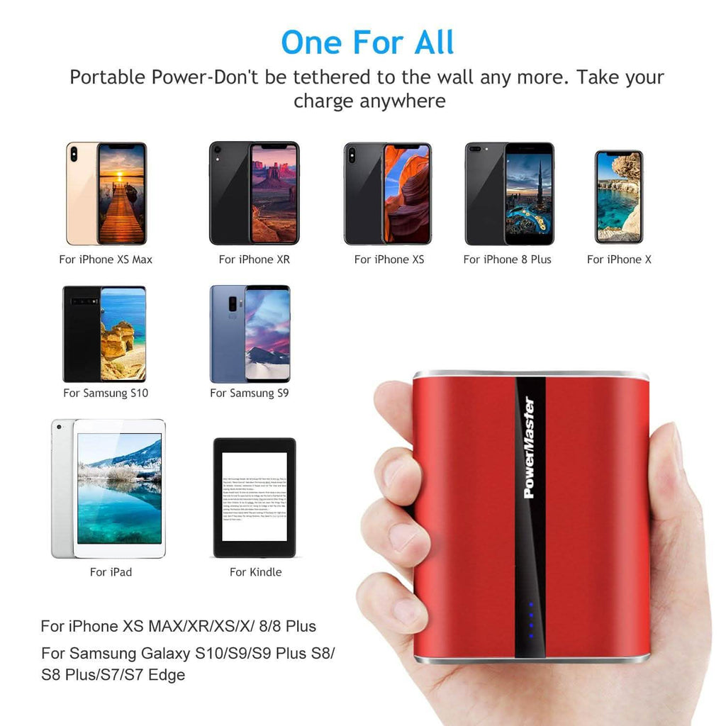 Powermaster 12000mAh Portable Charger with Dual USB Ports 3.1A Output