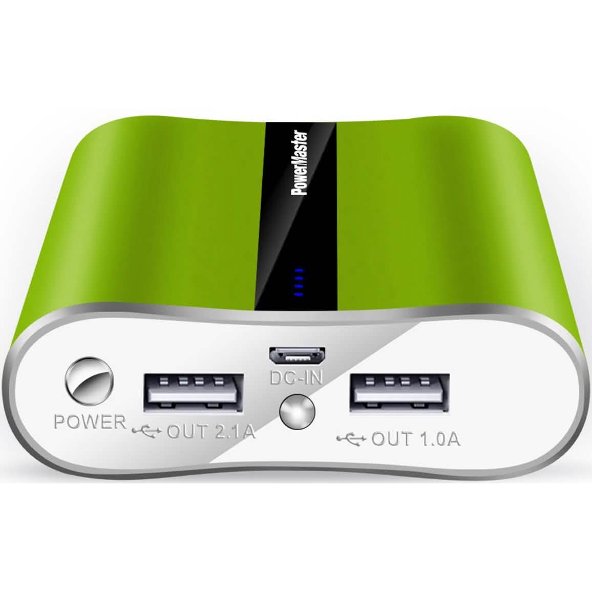 Powermaster 12000mAh Portable Charger with Dual USB Ports 3.1A Output