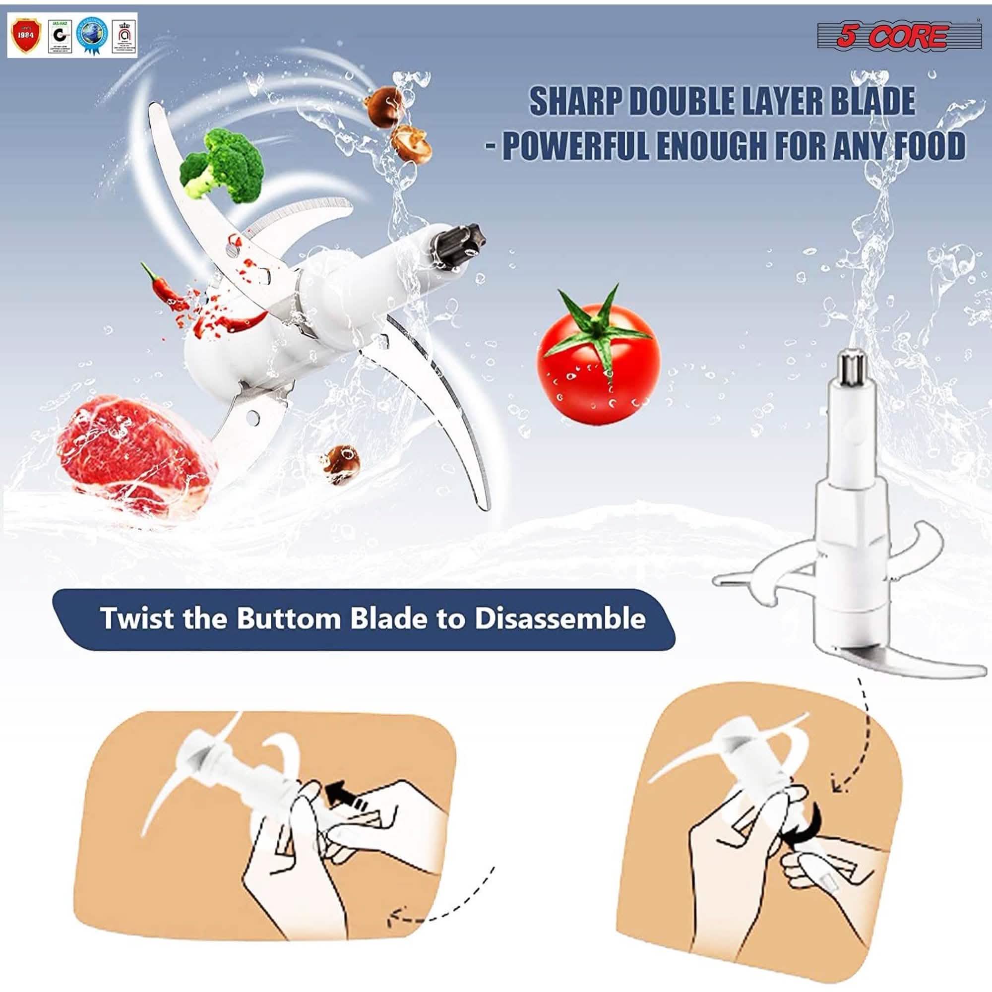 Premium Electric Meat Grinder Food Processor and 4 Titanium Blades