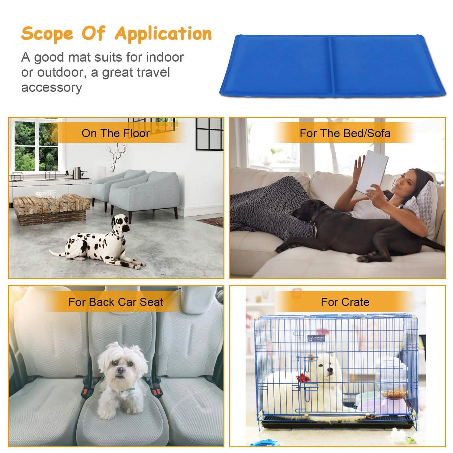 Pressure Activated Pet Gel Self Cooling Mat Pad