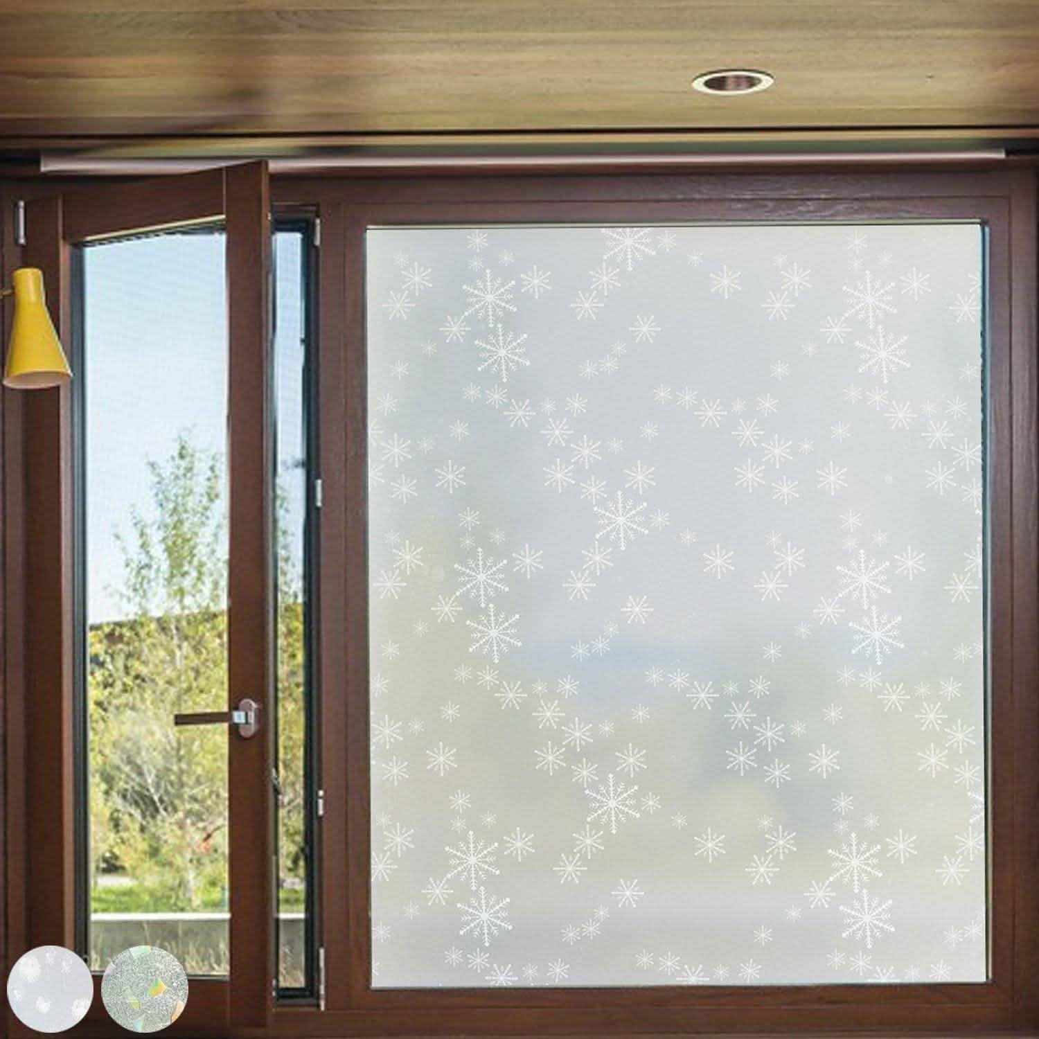 Privacy Window Film Sun Blocking Non-Adhesive Anti UV Window Sticker - Assorted Styles