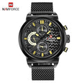 Men's Multifunction Analog Quartz Watches Waterproof Wrist Watch With Stainless Steel Mesh Band Excellent Design Perfect Gift