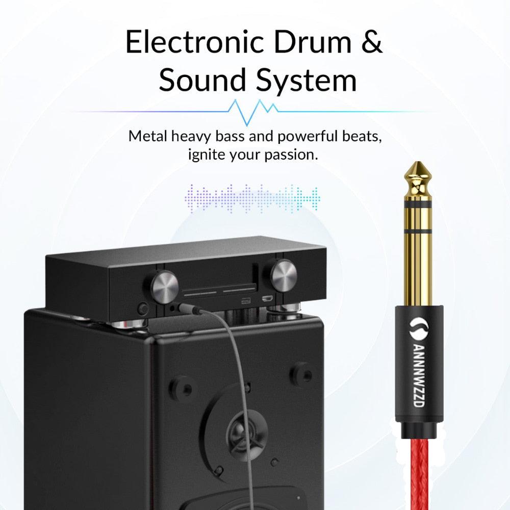 Balanced Signal 6.35mm 1/4 Inch Stereo Cable Jack For Guitar Amplifier Keyboard Professional Instrument Speaker