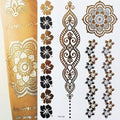 Body Tattoo Art Painting Stickers Glitter Gold Silver Temporary Waterproof Nontoxic Long Lasting Tattoos