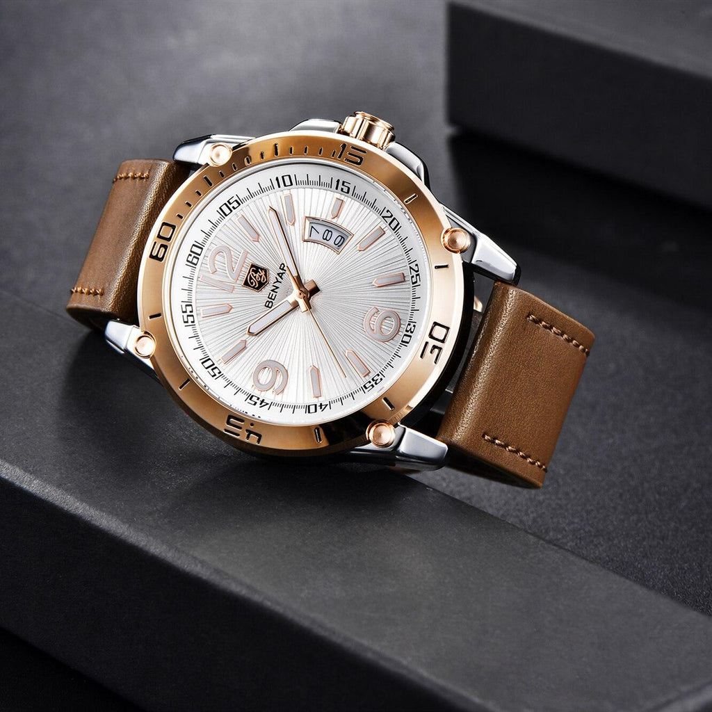 Top Luxury Fashion Mens Watches Quartz Casual Leather Design Sport Analog Waterproof Classic Wrist Watch
