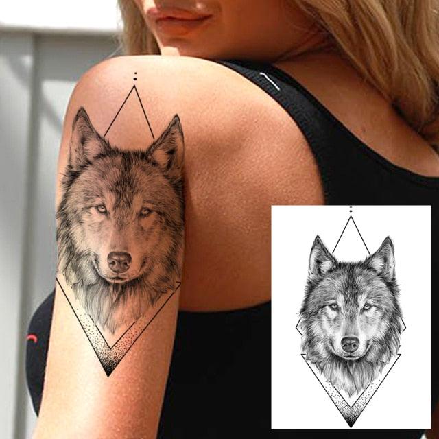 Big Black Tiger Tattoos Waterproof Leopard Tatoos Large Monster Body Arm Legs Tattoo Cool Tiger Face Temporary Tattoos For Women Men