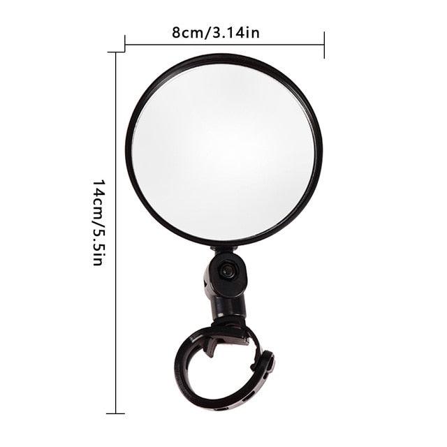 Universal Bicycle Mirror Bicycle Accessories Handlebar Rearview Mirror Rotate Wide-Angle Rearview Mirror Rotatable Round Adjustable Shockproof Convex Wide Angle Universal Back Rear View Mirrors