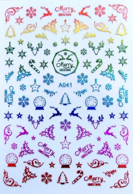 Merry Christmas Nail Art Decals Decoration Self Adhesive Nail Art Stickers Manicure Design White Snow Sticker for Nail Design Xmas Gift Nails Snowflake Nail Art Stickers Decals Christmas Nail 3D Self Adhesive Nail Stickers for Acrylic Nails Snowflake