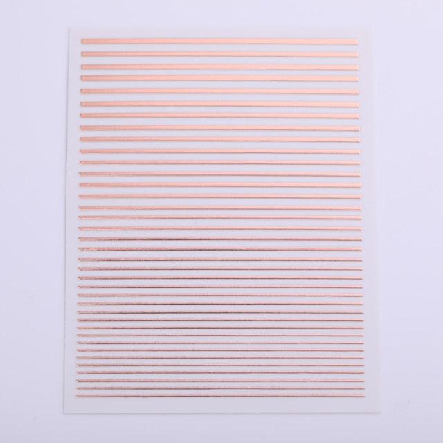Gold Silver 3D Nail Sticker Curve Stripe Lines Nails Stickers Gradient Adhesive Striping Tape Nail Art Stickers Decal Decoration Metallic Curve Strip Line Nail Decal Self-Adhesive 3D Wave Design Decoration for Women Girls
