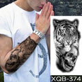 Elegant Black Waterproof Temporary Tattoo Sticker Lion Tiger Bear Flash Tattoos Leopard Wolf Colorful Big Tattoo Stickers For Mens Womens