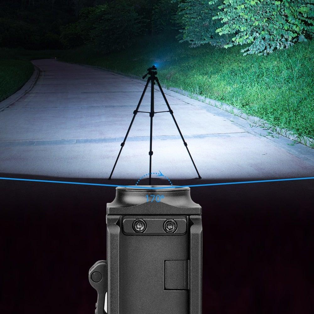 Rechargeable Spotlight Flashlight Waterproof  Adjustable High Lumen Super Bright USB LED Tactical Flashlight Gift Giving Torch Rail Mounted Flashlight For Outdoor Camping Hiking Fishing Jogging Walking