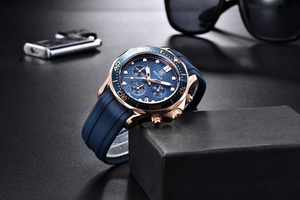 Black Multifunctional Sport Men Watches Luxury Quartz Watches Fashion Chronograph Stylish Elegant Comfortable Watch For Men