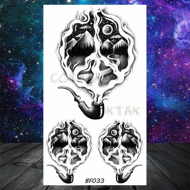 Realistic Small Planets Temporary Tattoos Arm Waterpoof Black Sticker Space Planets For Girls And Boys