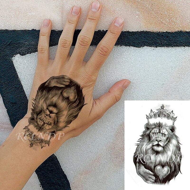Lion King Temporary Tattoo Waterproof Black And Colorful Small Big Luxury Tattoo For Mens Womens